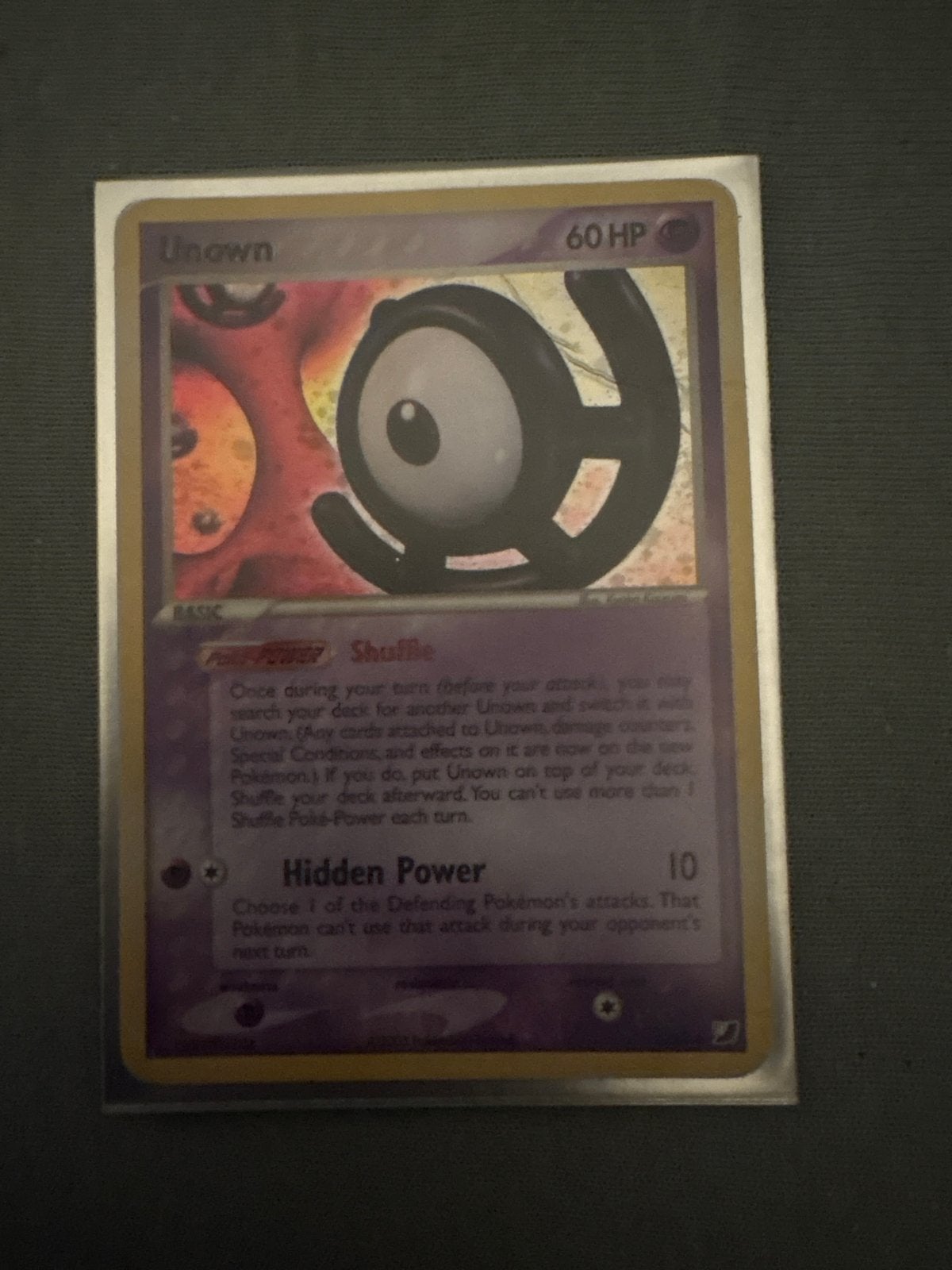 Unown Pokémon Kaart - 60 HP - Shuffle -  unseen forces, Ophalen of Verzenden, Gebruikt, Losse kaart