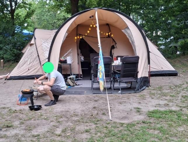 Bardani Porto Grande 650 RSTC tunneltent beige + luifel, Ophalen
