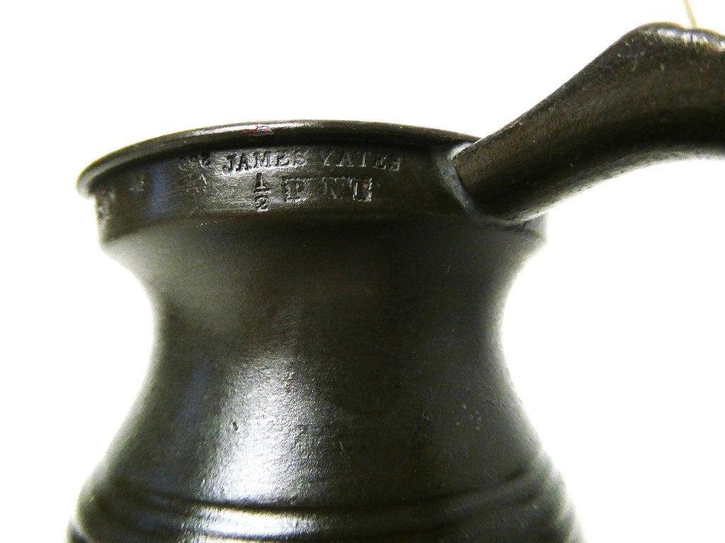 4 Tinnen maatkannen James Yates ca. 1830 ijktekens maatkan, Antiek en Kunst, Antiek | Tin, Ophalen of Verzenden
