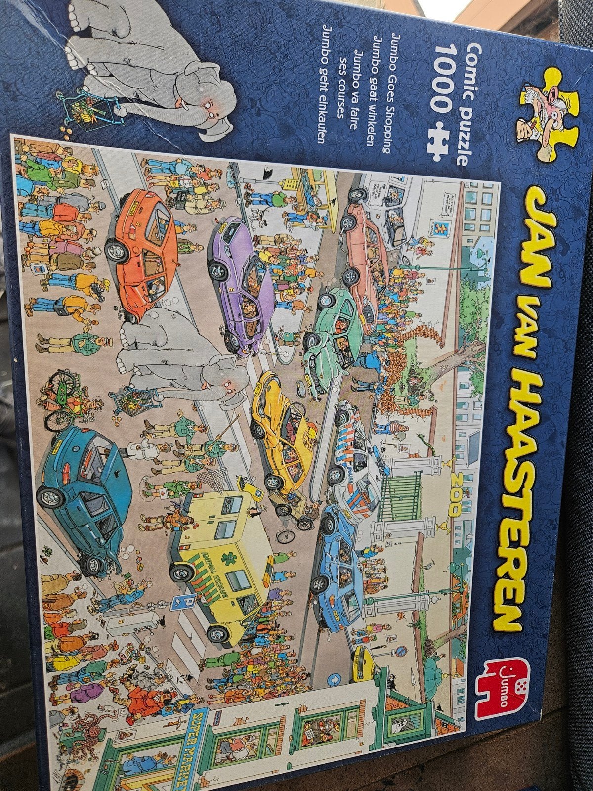 Jan van Haasteren Jumbo Gaat Winkelen 1000 stukjes, Ophalen of Verzenden, 500 t/m 1500 stukjes, Zo goed als nieuw, Legpuzzel