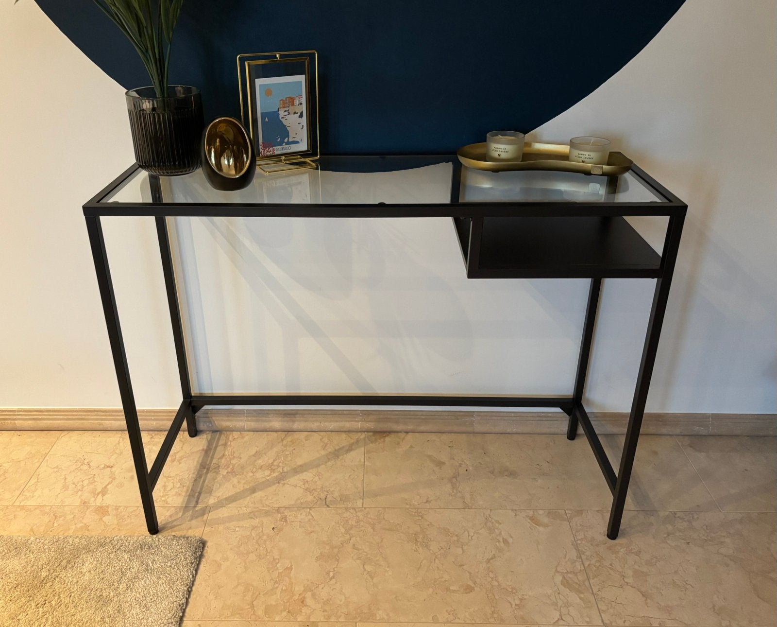 IKEA VITTSJÖ Laptoptafel/Sidestable- NIET MEER VERKRIJGBAAR!, Ophalen, 100 tot 150 cm, Zo goed als nieuw, Industrieel, minimalistisch, scandinavisch