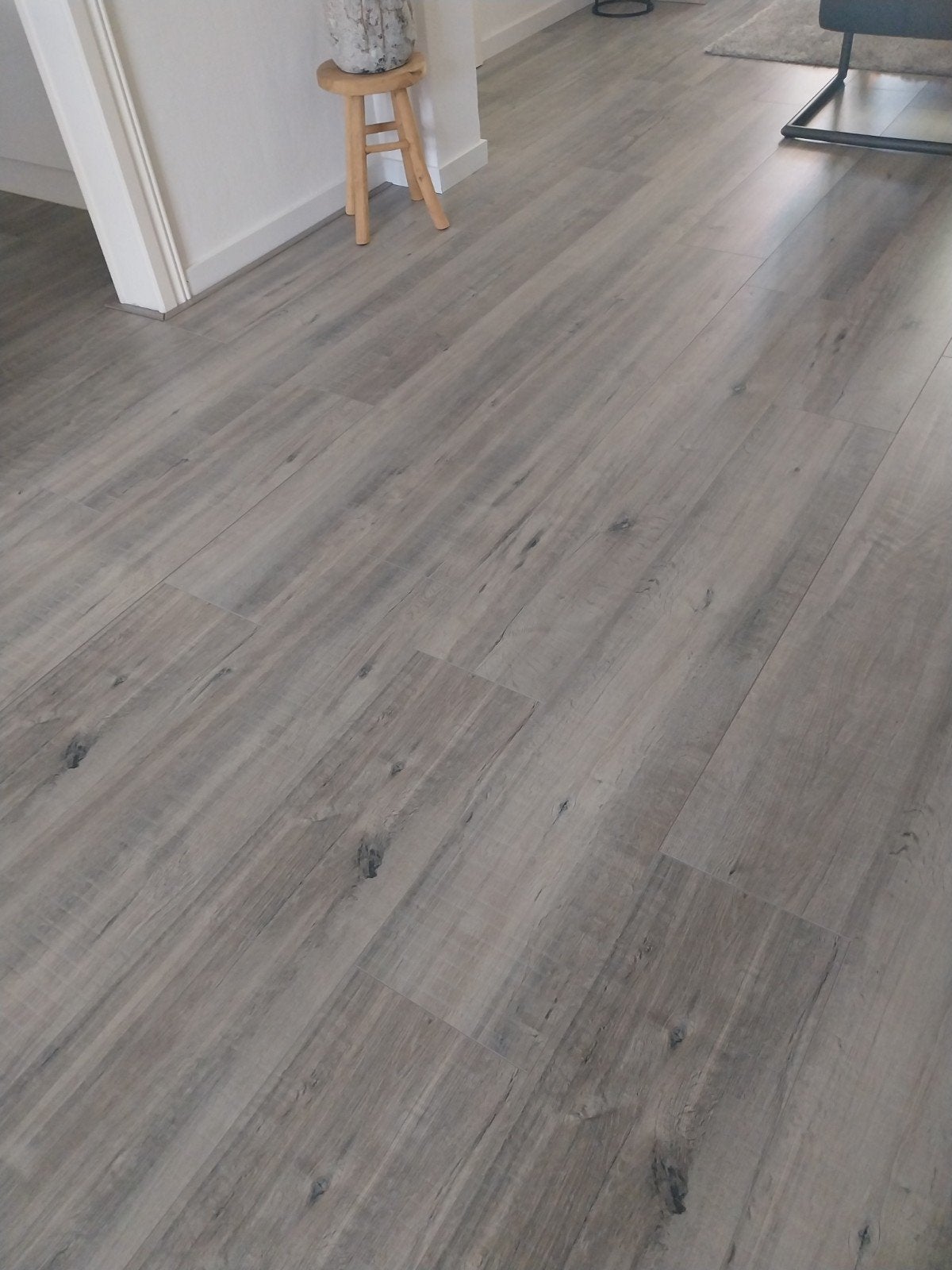 40 M2 laminaat grijs eiken brede planken, Ophalen, 25 tot 50 m², Grijs, Laminaat