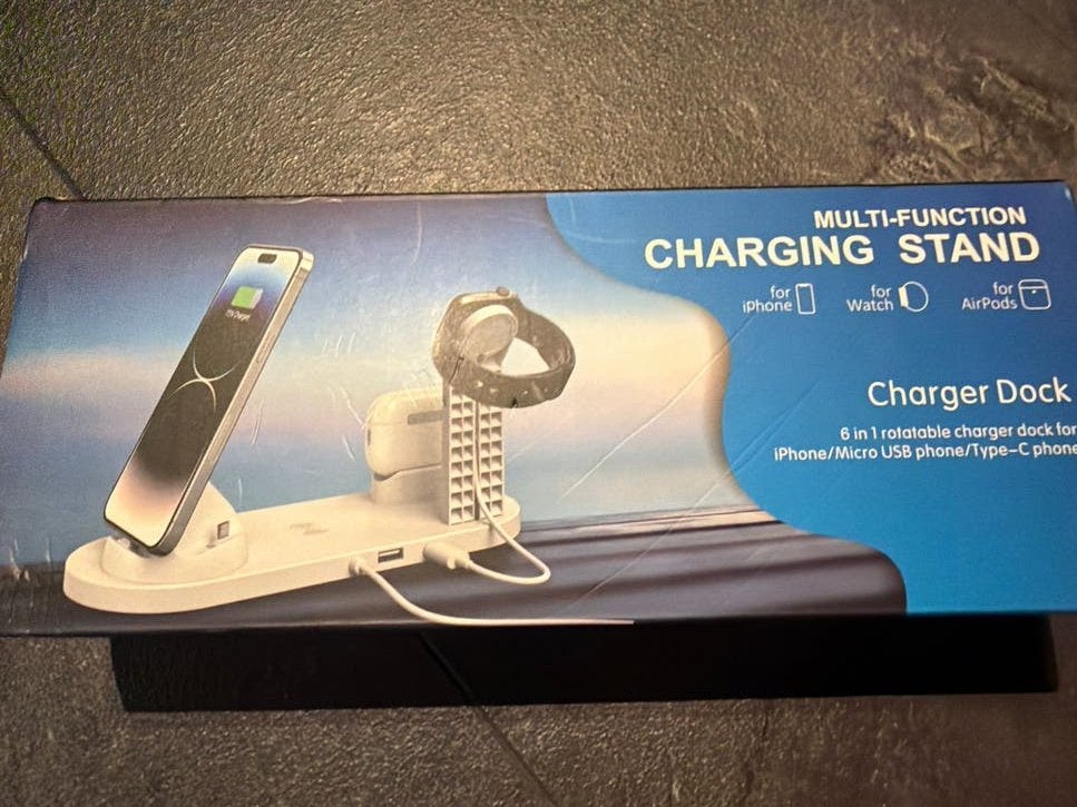 Nieuwe multifunctionele oplader stand voor Apple en Android, Ophalen, Lightning, Oplaadstation, Nieuw