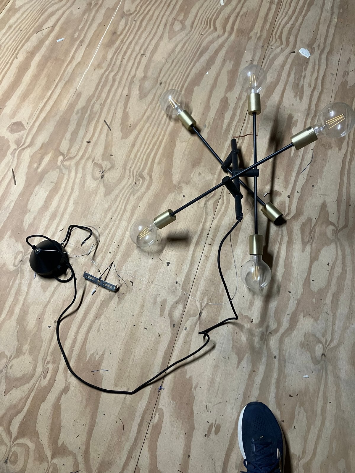Moderne Sputnik Plafondlamp - Zwart met Goud, Ophalen, Gebruikt, Metaal