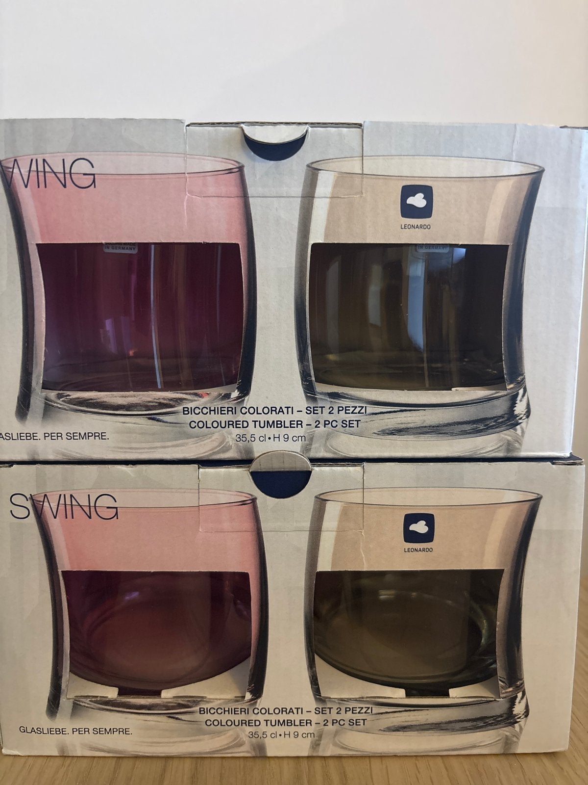 Leonardo Swing glazen - set van 4 (rose & champagne), Glas, Nieuw, Ophalen of Verzenden, Roze