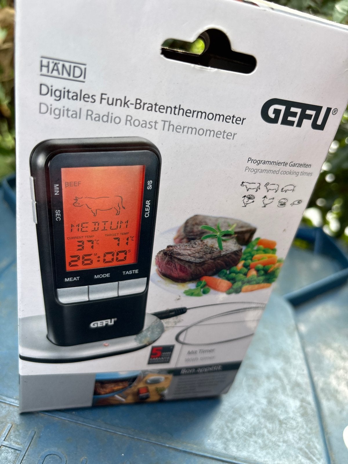 GEFU Digitale Radio Braadthermometer - Nieuw in doos, Ophalen, Overige typen, Nieuw, Zwart