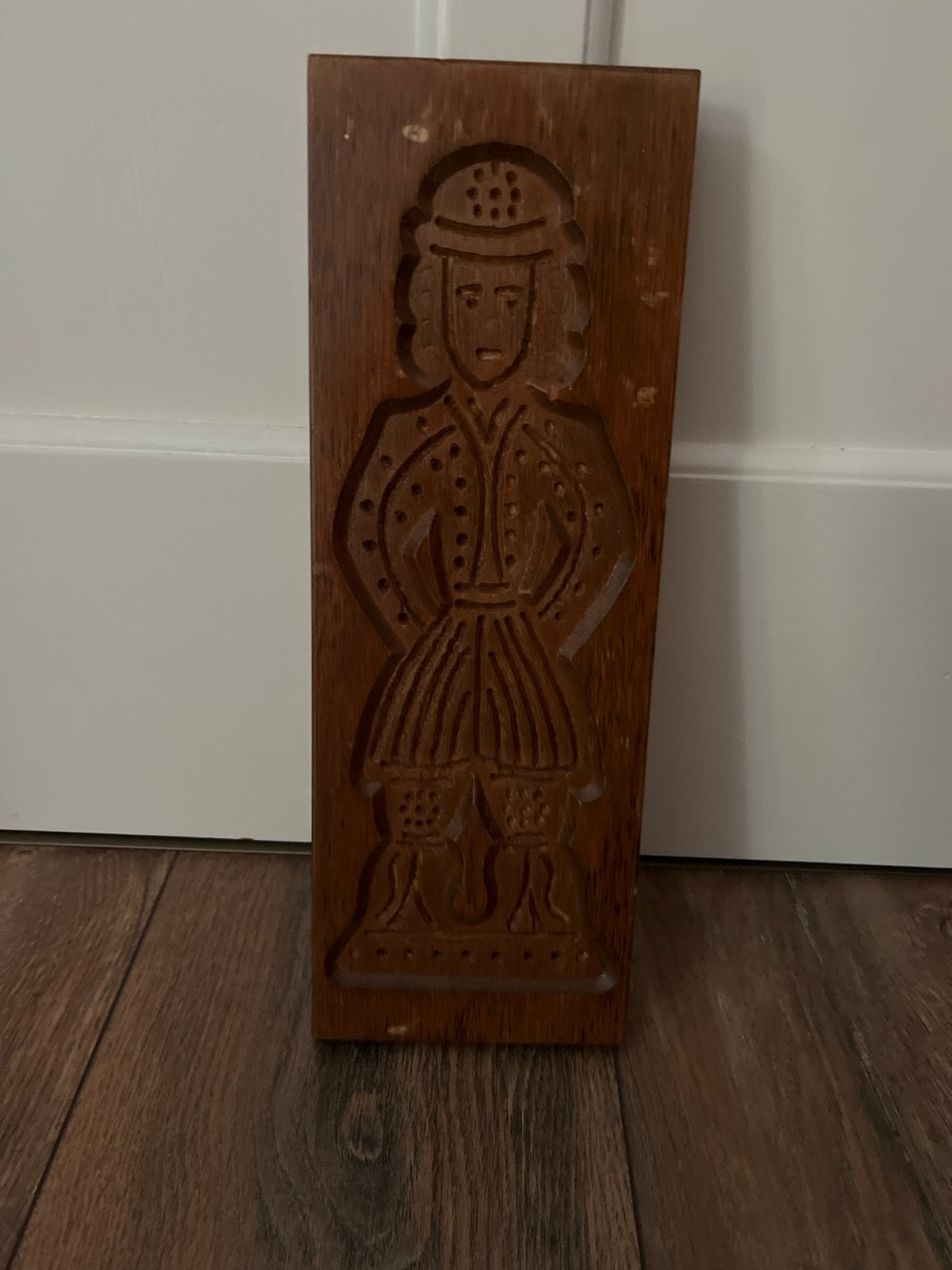 Antieke Houten Koekjesvorm - Man in Klederdracht, Antiek en Kunst, Ophalen of Verzenden