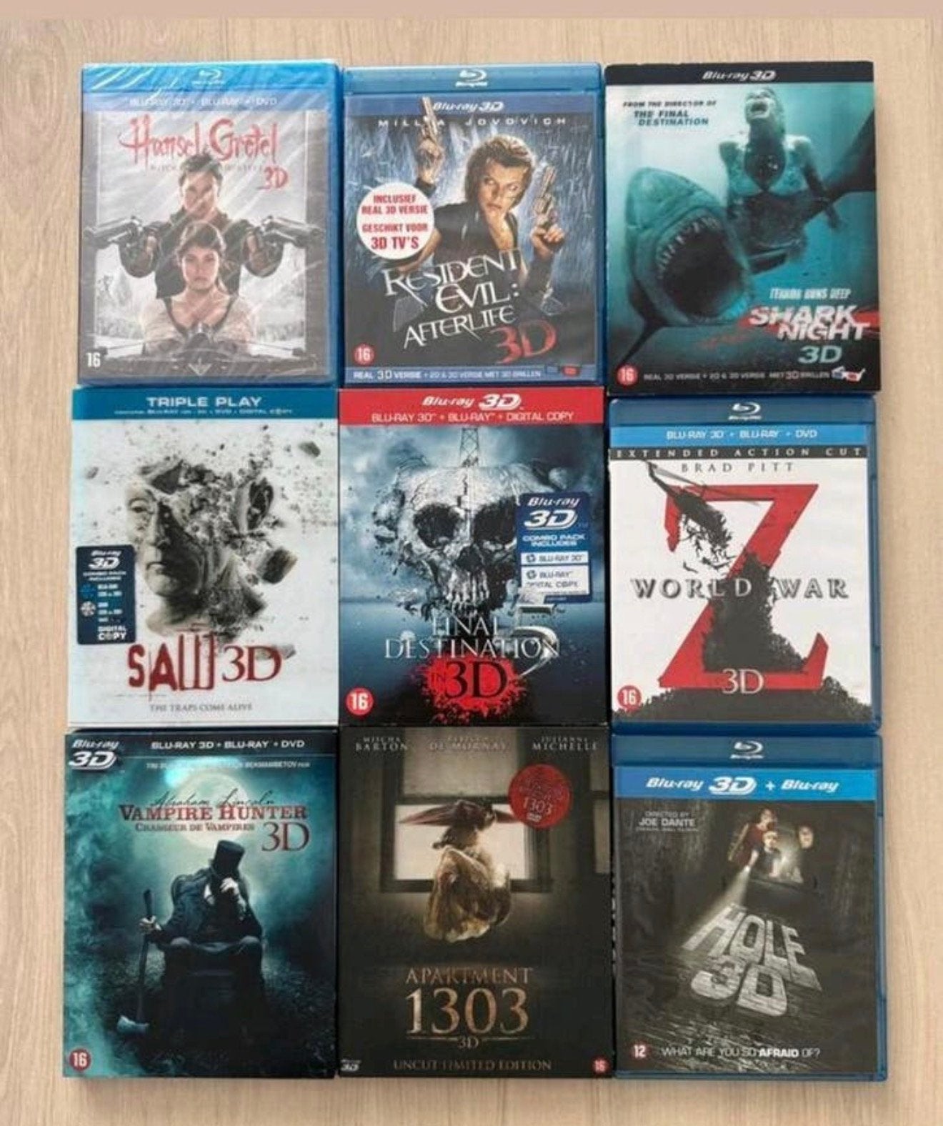 Blu-Ray | 9x 3D Blu-ray Horror Films | Prijs €33, Ophalen of Verzenden, Gebruikt, Horror