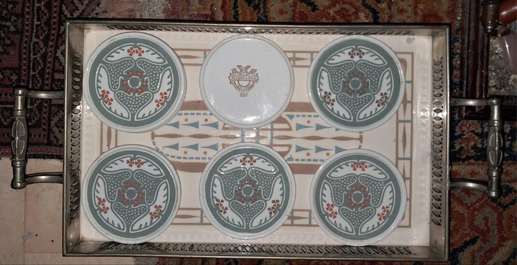 9 Art Deco onderzetters Villeroy & Boch Dresden, Antiek en Kunst, Ophalen of Verzenden