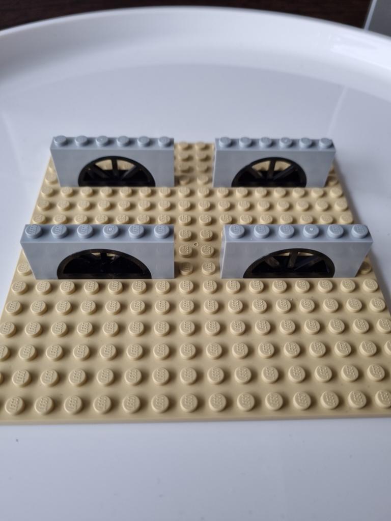 Set van 4 nieuwe lego zwarte halfronde lego boog raampjes, Ophalen, Overige thema's, Lego, Nieuw