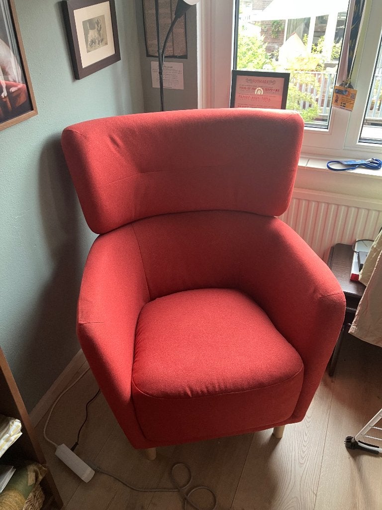Ikea Oskarhamn fauteuil - Zo goed als nieuw, Huis en Inrichting, Ophalen, 75 tot 100 cm, Zo goed als nieuw, 75 tot 100 cm