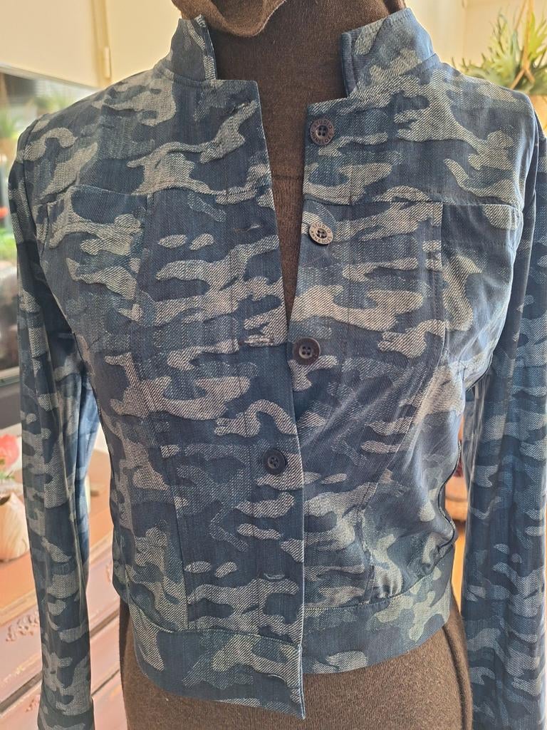Studio anneloes blouse vest s blauw camouflage, Ophalen of Verzenden, Zo goed als nieuw, Blauw