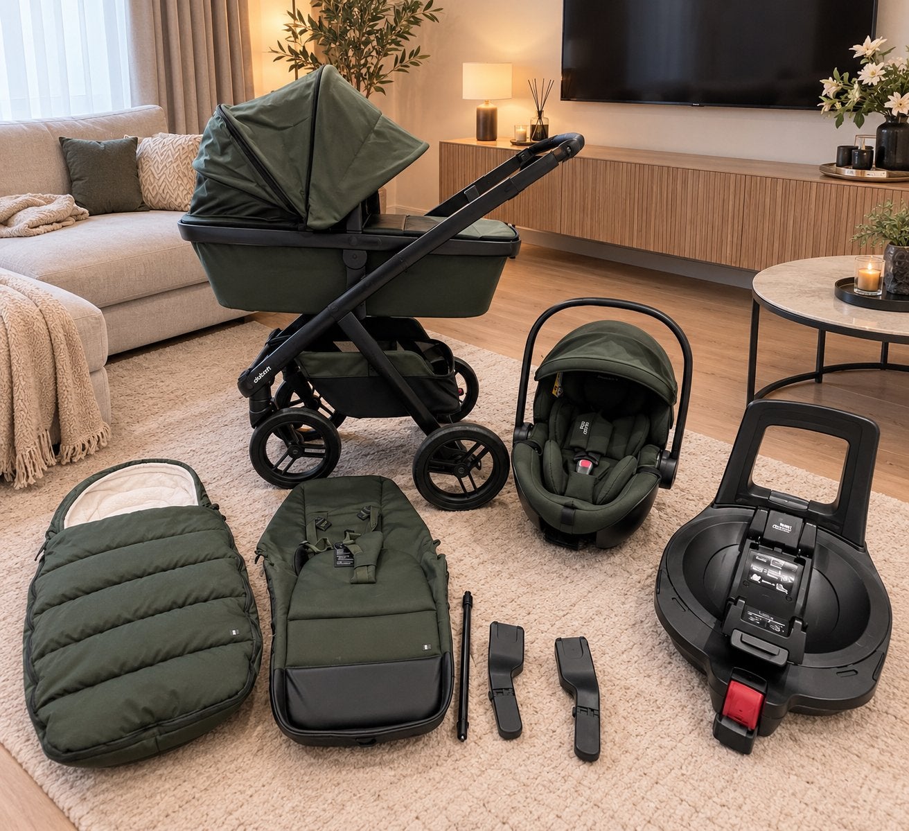 Dubatti two kinderwagen met autostoel5Z2 +isofix draaibare, Met autostoeltje, Zo goed als nieuw, Ophalen, Kinderwagen