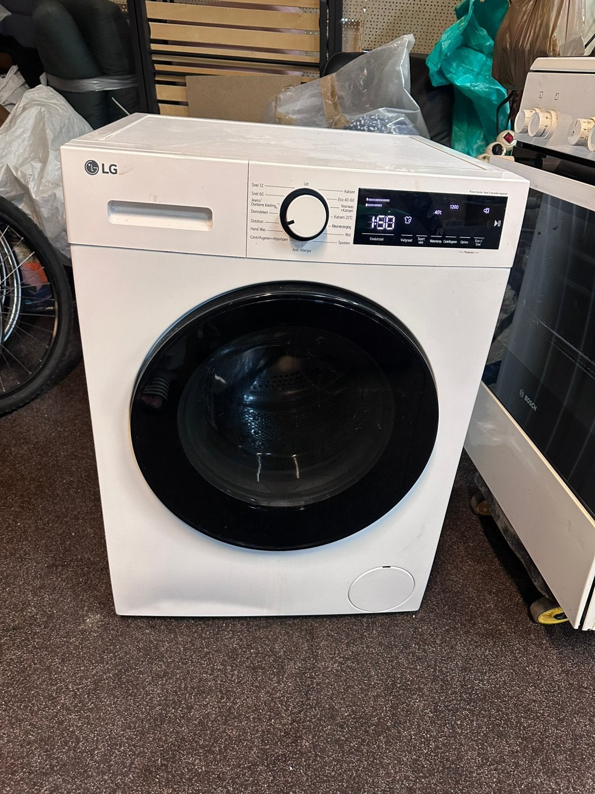 LG Wasmachine Met Defecte Lager trommel €50, Ophalen of Verzenden, Zo goed als nieuw, 1200 tot 1600 toeren, 85 tot 90 cm