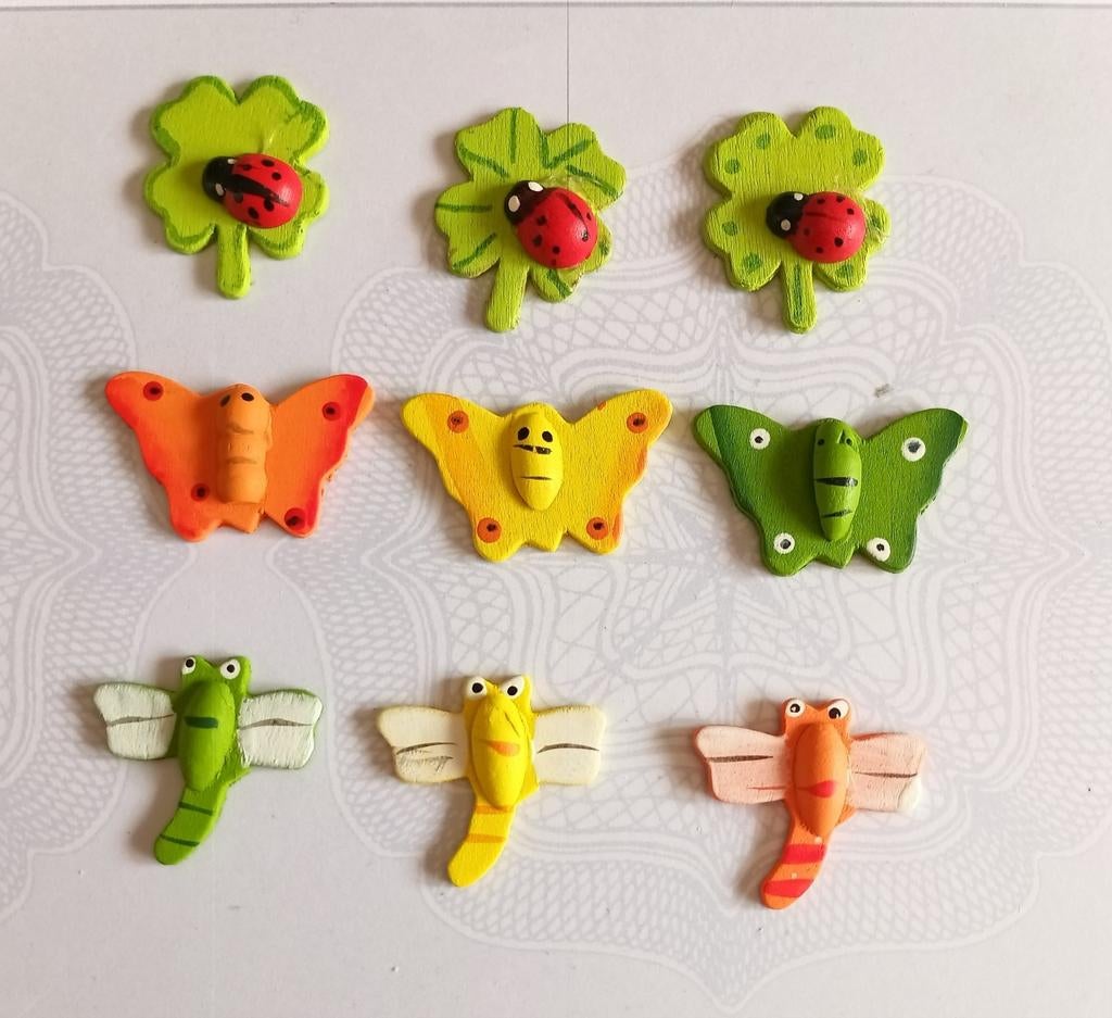 Leuke houten opplakfiguren: vlinders,, Ophalen of Verzenden, Gebruikt