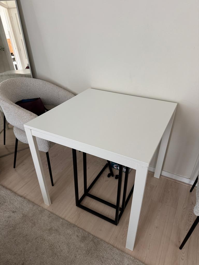 IKEA melltorp vihals witte tafel eettafel vierkant, Ophalen, Zo goed als nieuw, Vierkant, 50 tot 100 cm