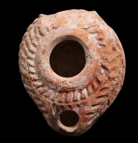 Byzantijns Terracotta Olielamp, Antiek en Kunst, Antiek | Keramiek en Aardewerk, Ophalen of Verzenden