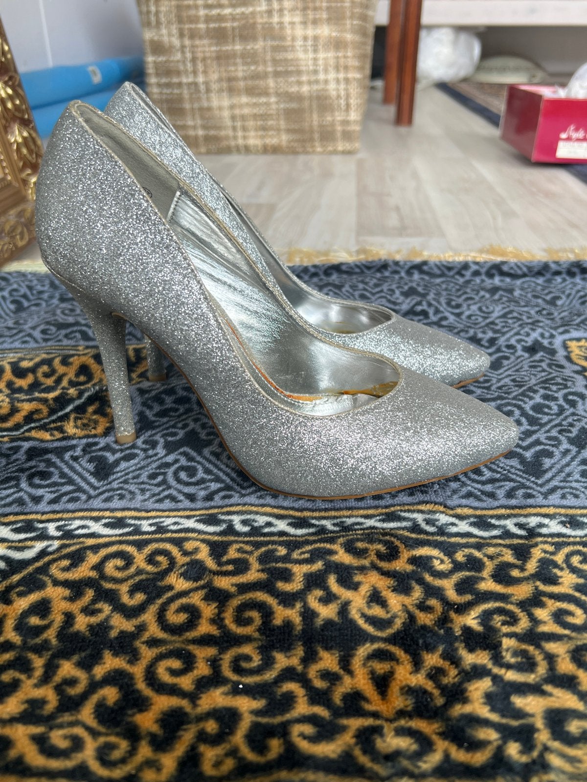 Nieuwe Zilveren Glitter Hakken, Ophalen of Verzenden, Nieuw, Overige kleuren, Pumps