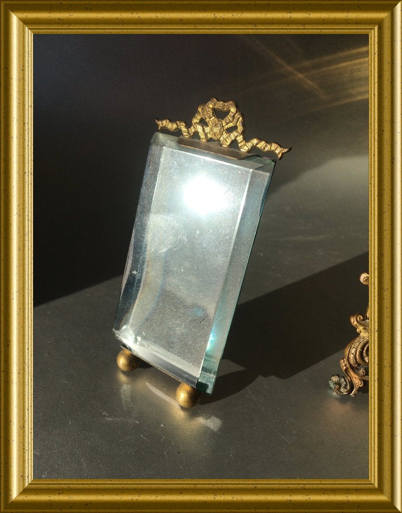 Antiek striklijstje met dik glas, Antiek en Kunst, Ophalen of Verzenden