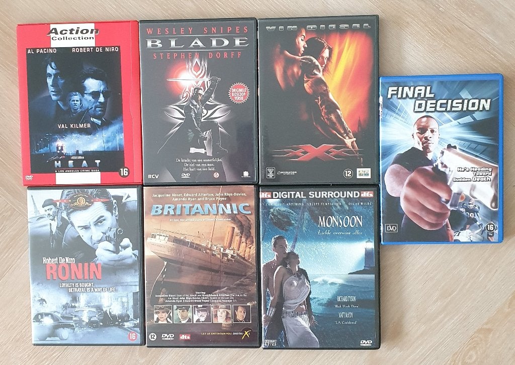 Dvd Pakket met 7 Actiefilms, Alle leeftijden, Ophalen of Verzenden, Gebruikt, Actie