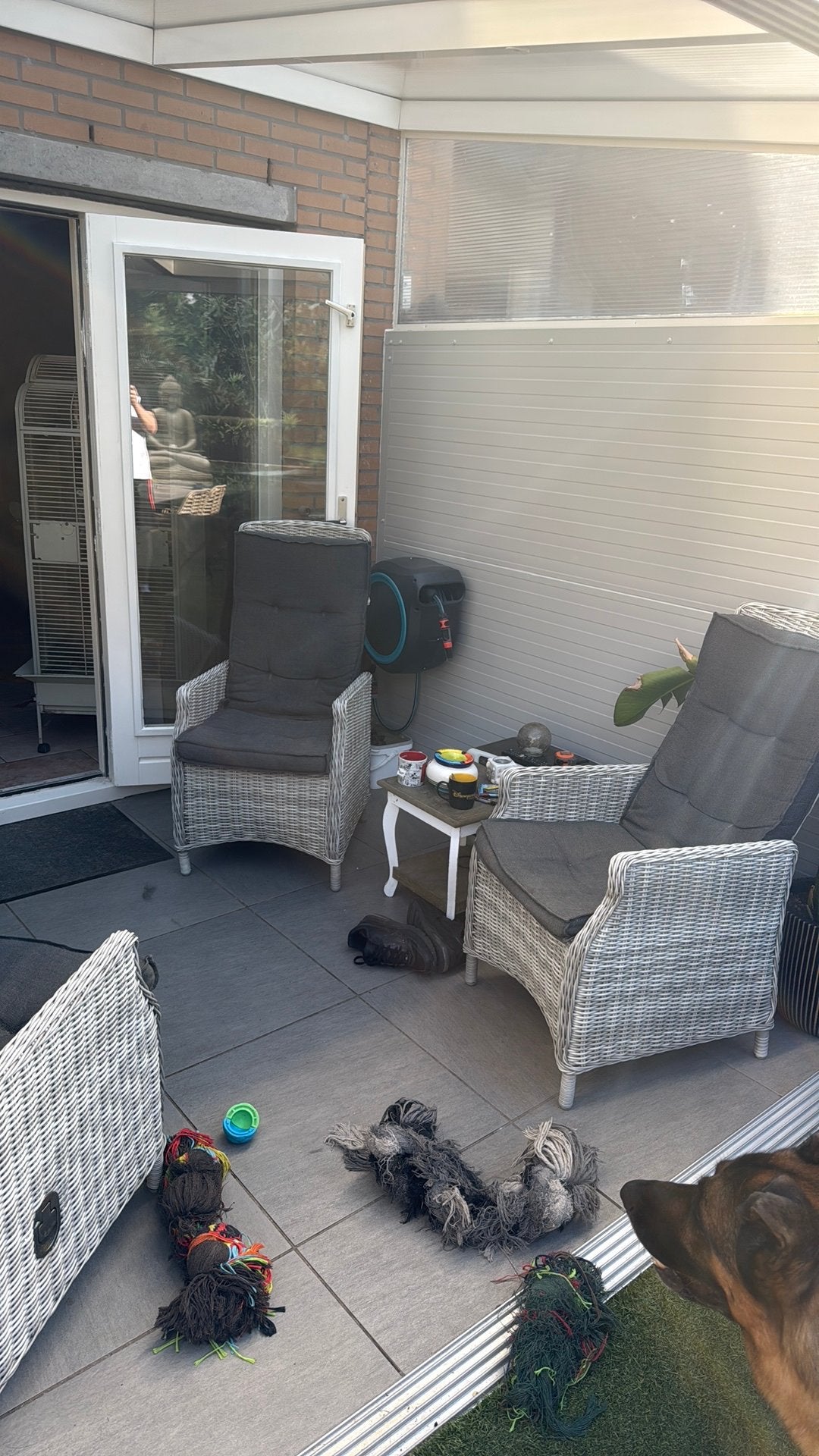 4 stoelen verstelbaar met kussens, Ophalen, Zo goed als nieuw, Wicker
