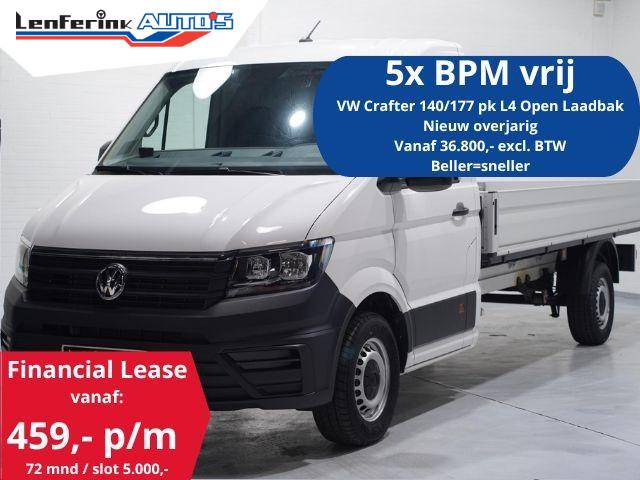 Volkswagen Crafter 2.0 TDI 140 pk L4 Pick Up / Open Laadbak, Auto's, Bestelauto's, 3000 kg, Stof, Gebruikt, 4 cilinders