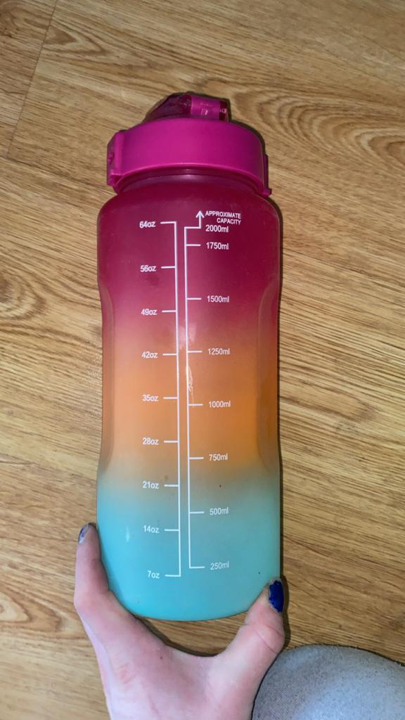 Drinkfles met tijdsmarkeringen 2 liter, Ophalen of Verzenden, Gebruikt