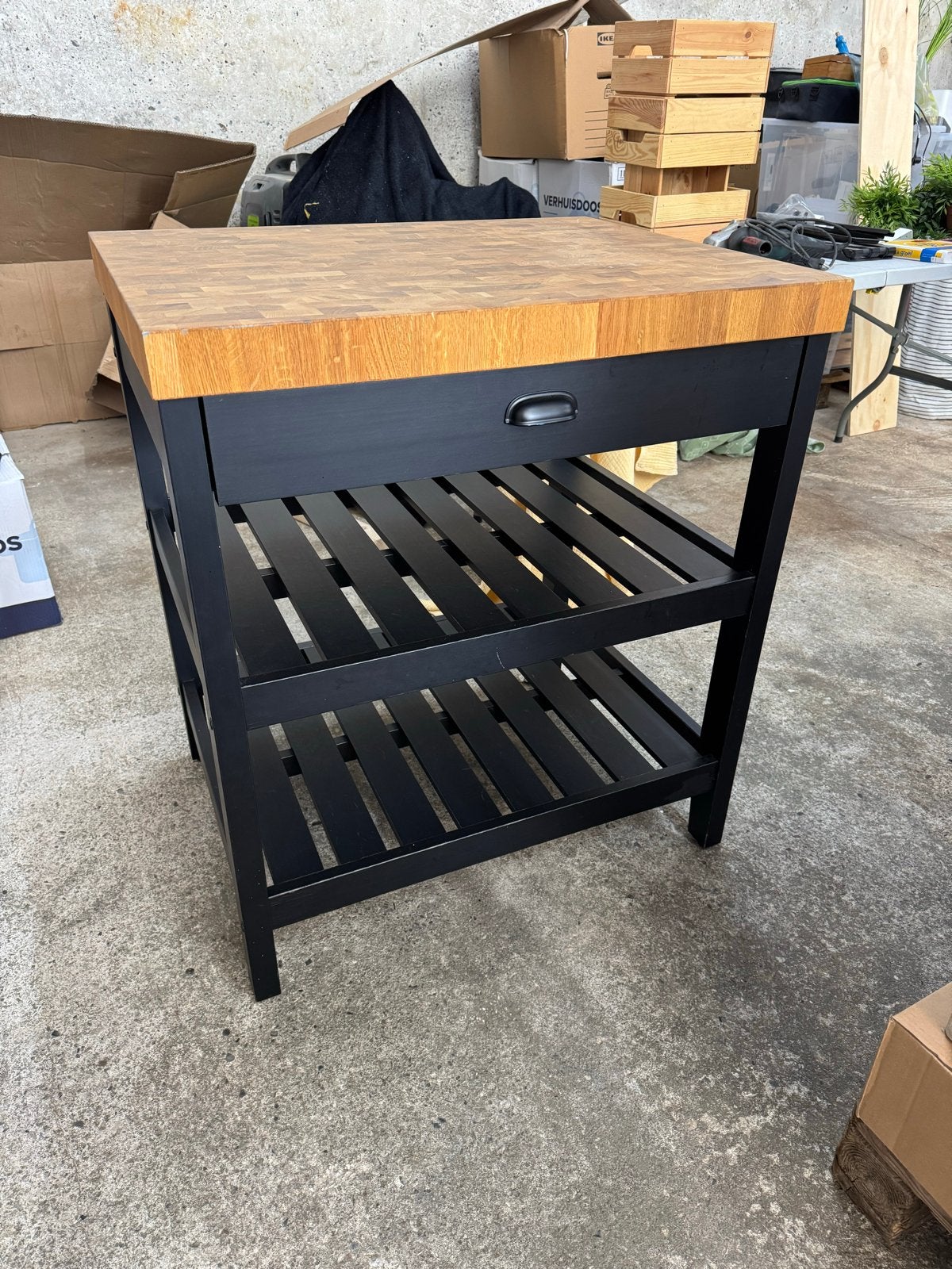 IKEA Vadholma Keukeneiland - Zwart/Eiken, Ophalen, Gebruikt, Hout, IKEA