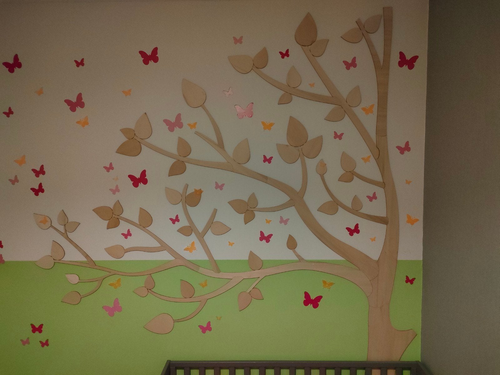 Houten boom wanddecoratie voor kinderkamer, Ophalen, Wandsculptuur, Hout, Meerkleurig