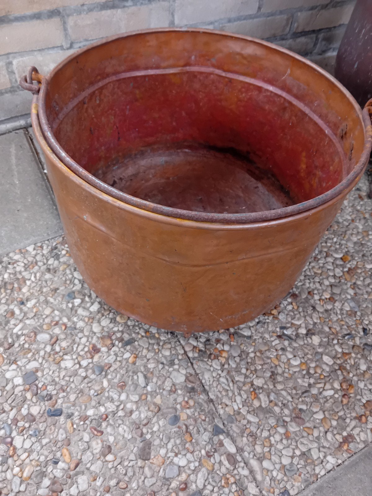 Antieke koperen ketel - Grote koperen pot, Antiek en Kunst, Ophalen of Verzenden