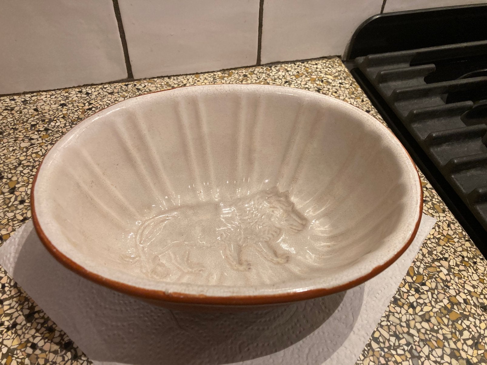 Oude puddingvorm leeuw, Antiek en Kunst, Ophalen of Verzenden