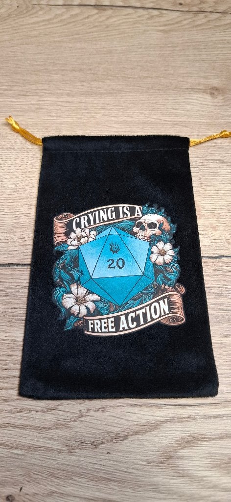 D&D Dice Bag "Crying is a Free Action" (18x11 cm), Onbekend, Ophalen of Verzenden, Onbekend, Onbekend