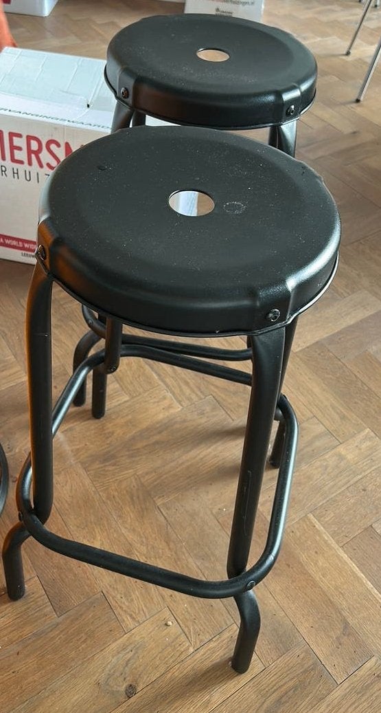 Ikea barkruk raskog drie stuks zwart 30’euro samen, Ophalen, 60 tot 90 cm, Zo goed als nieuw, Metaal
