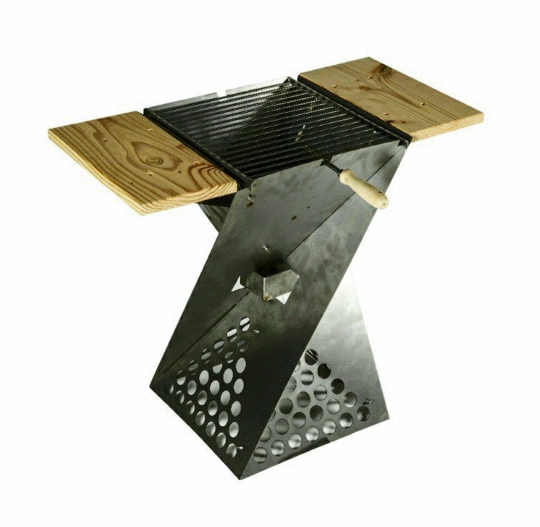 BBQ Vuurkorf Plantenbak Bijzettafel 4-in-1 Cortenstaal, Tuin en Terras, Houtskoolbarbecues, Ophalen of Verzenden, Nieuw, Met accessoires
