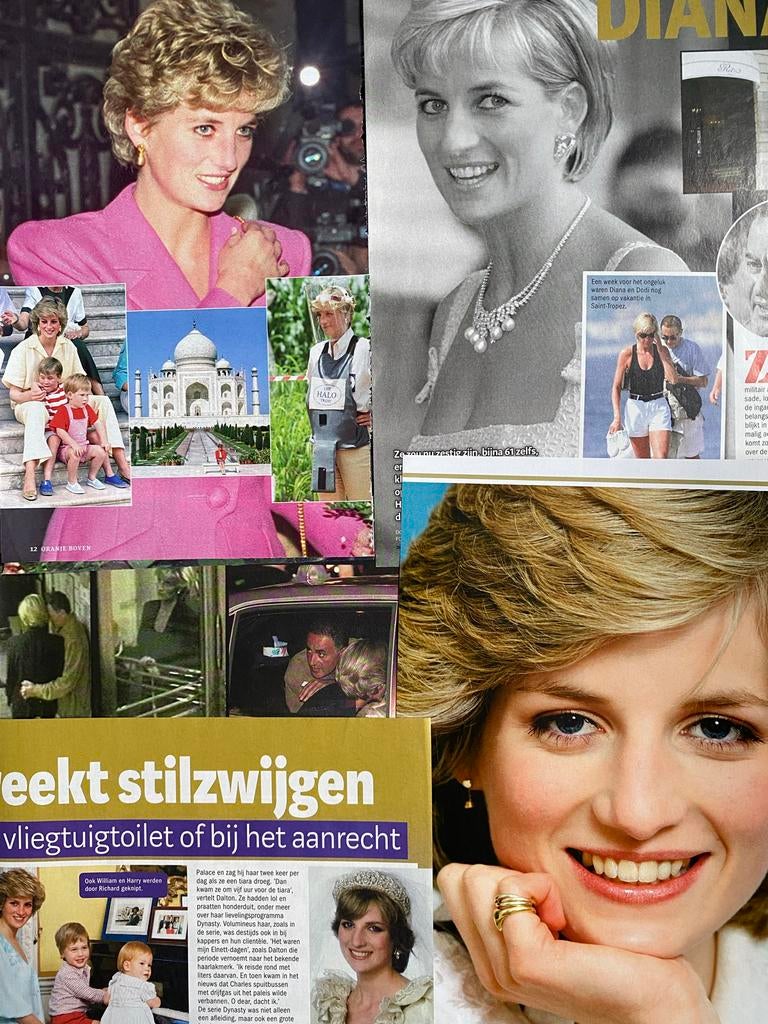 35 Knipsels en artikelen Prinses Diana, Ophalen of Verzenden, 1980 tot heden, Buitenland, Knipsel(s)