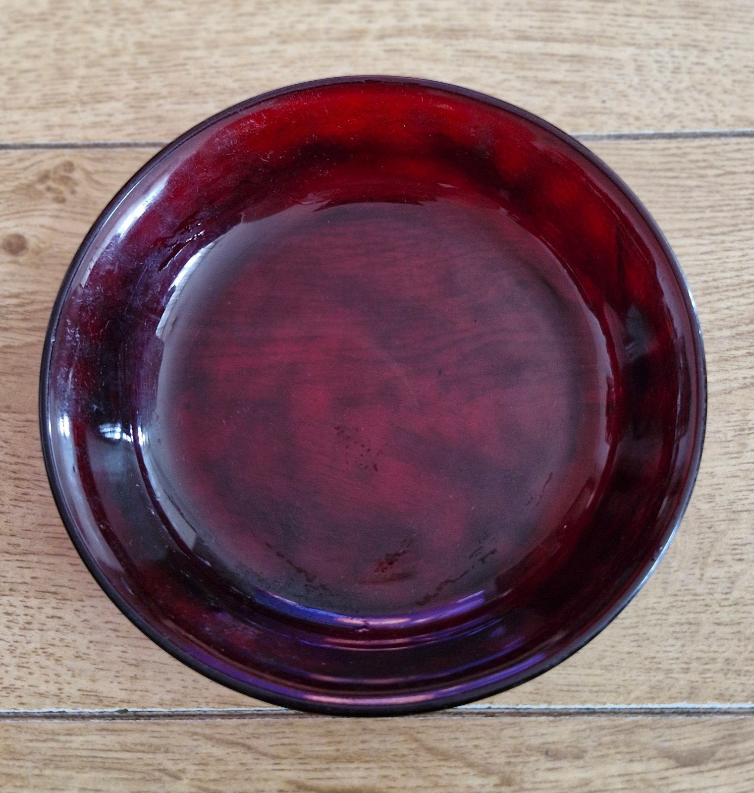 Diep Arcoroc Bordje Rood, Ophalen of Verzenden, Zo goed als nieuw, Overige stijlen, Bord(en)