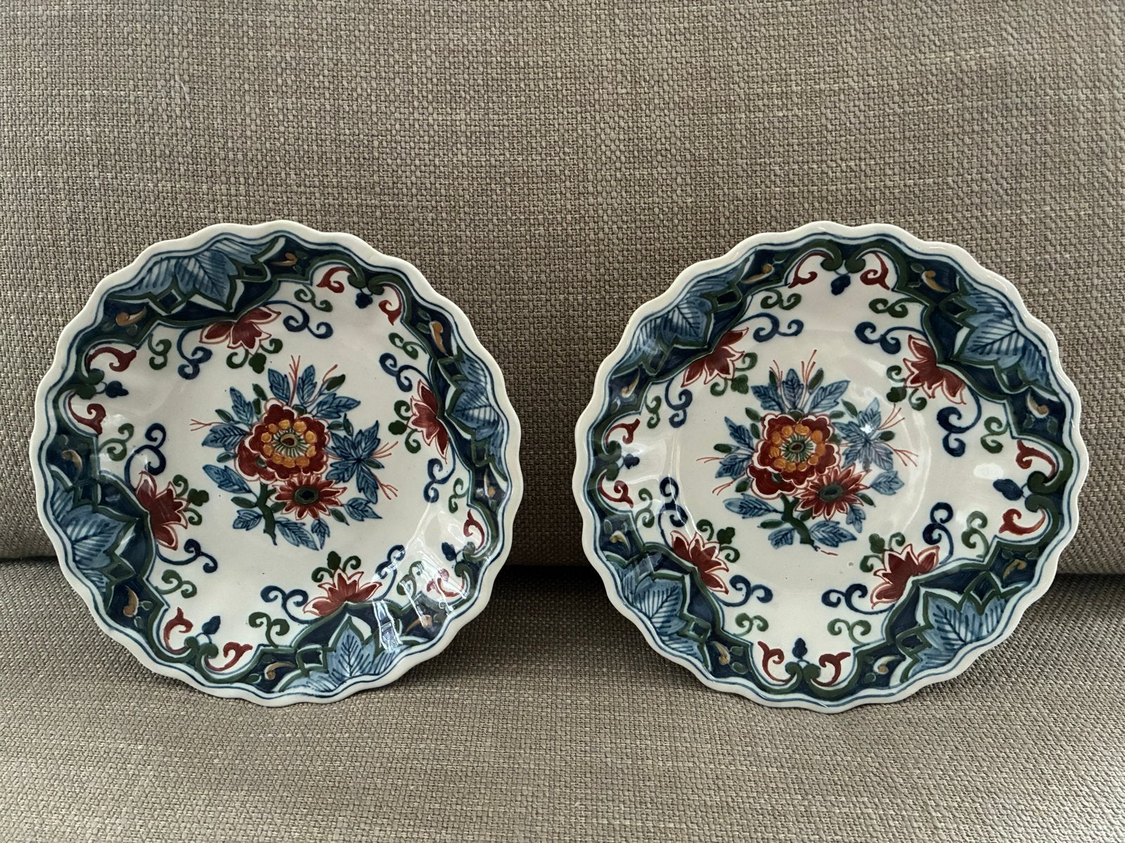 Set van 2 dezelfde Oude Makkum Borden - 20 cm, Antiek en Kunst, Ophalen of Verzenden