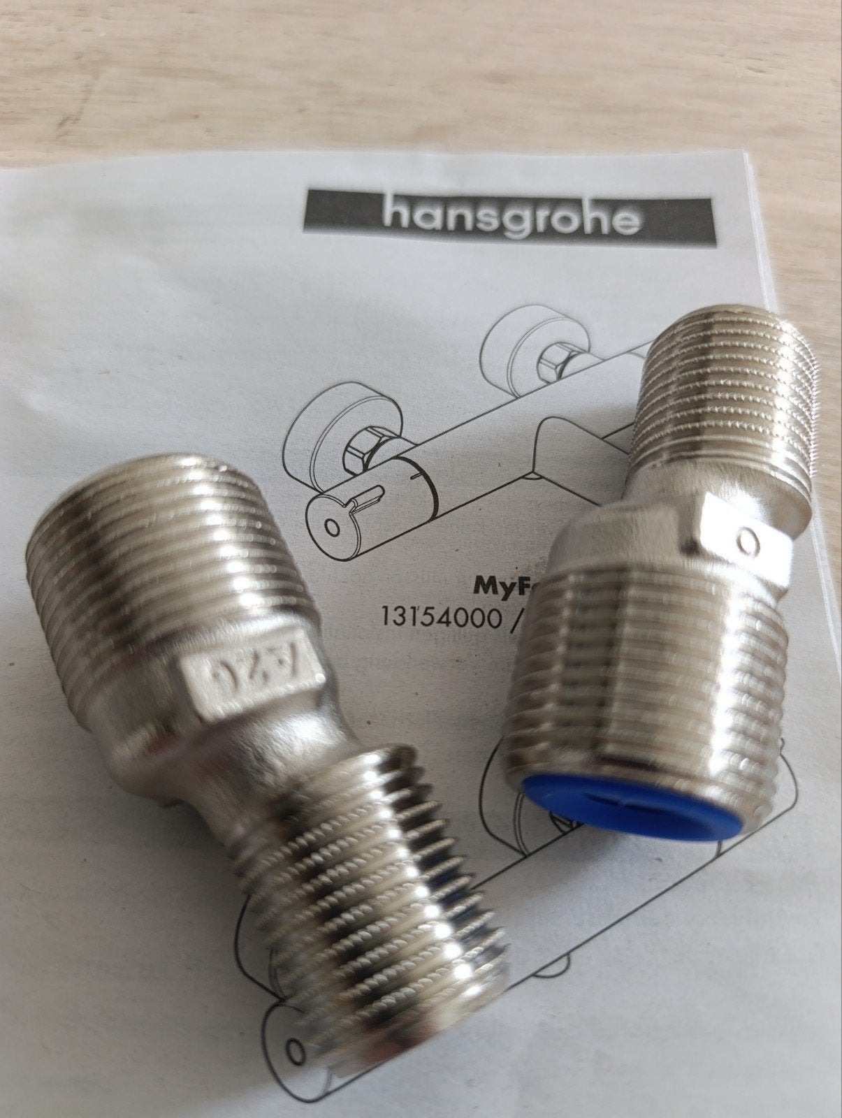 Hansgrohe s-koppelingen 1/2x3/4 chroom 94140000 * Nieuw, Ophalen of Verzenden, Nieuw, Chroom, Kraan