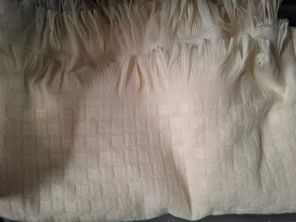 Plaid wit en loper nog ongebruikt, Woondeken, Wit, Wasbaar, Nieuw