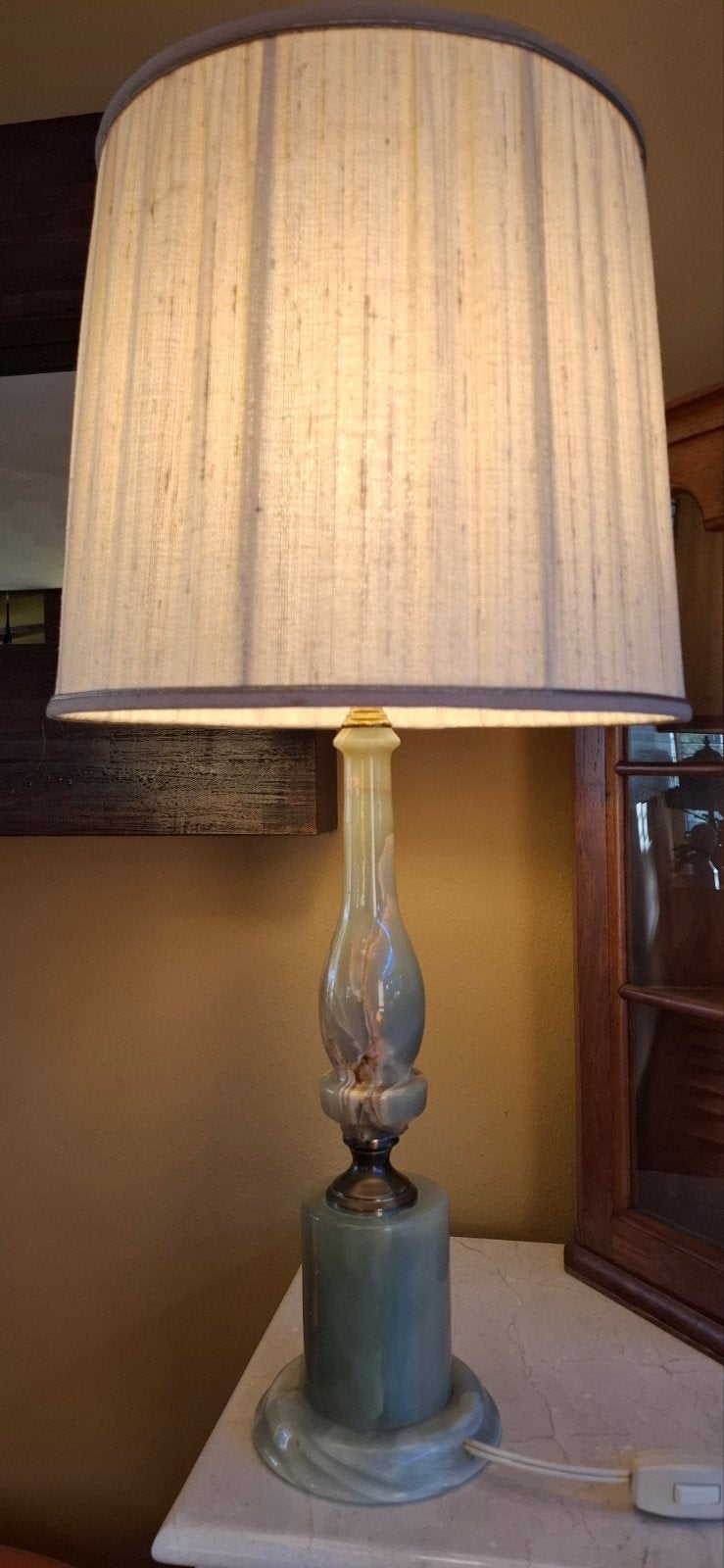 Grote Groene Marmeren Lamp, Antiek en Kunst, Ophalen of Verzenden