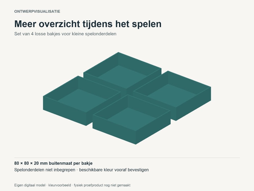 4 tokenbakjes voor spelavonden en kleine onderdelen, Ophalen, Nieuw