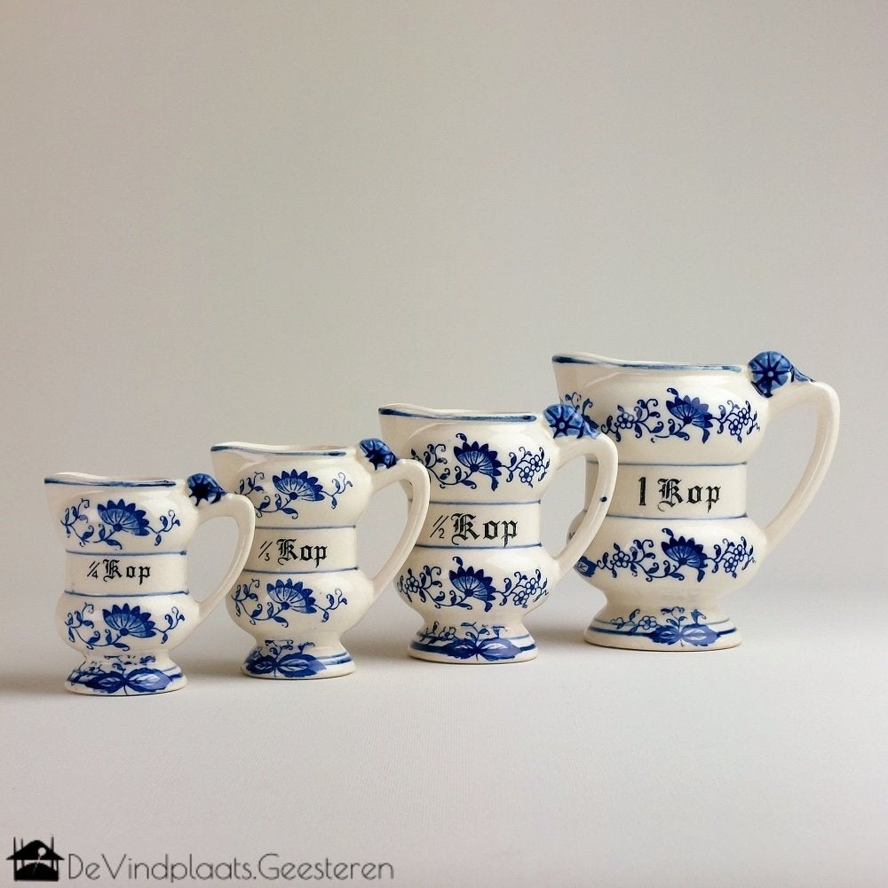 Maruko Toki Japan set maatbekers - Blue Onion motief, Ophalen of Verzenden