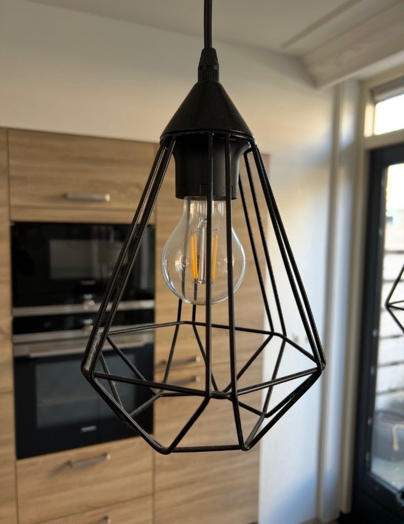 Hanglampen design zwart 3 st voor keuken bar etc, Ophalen, Zo goed als nieuw, Overige materialen