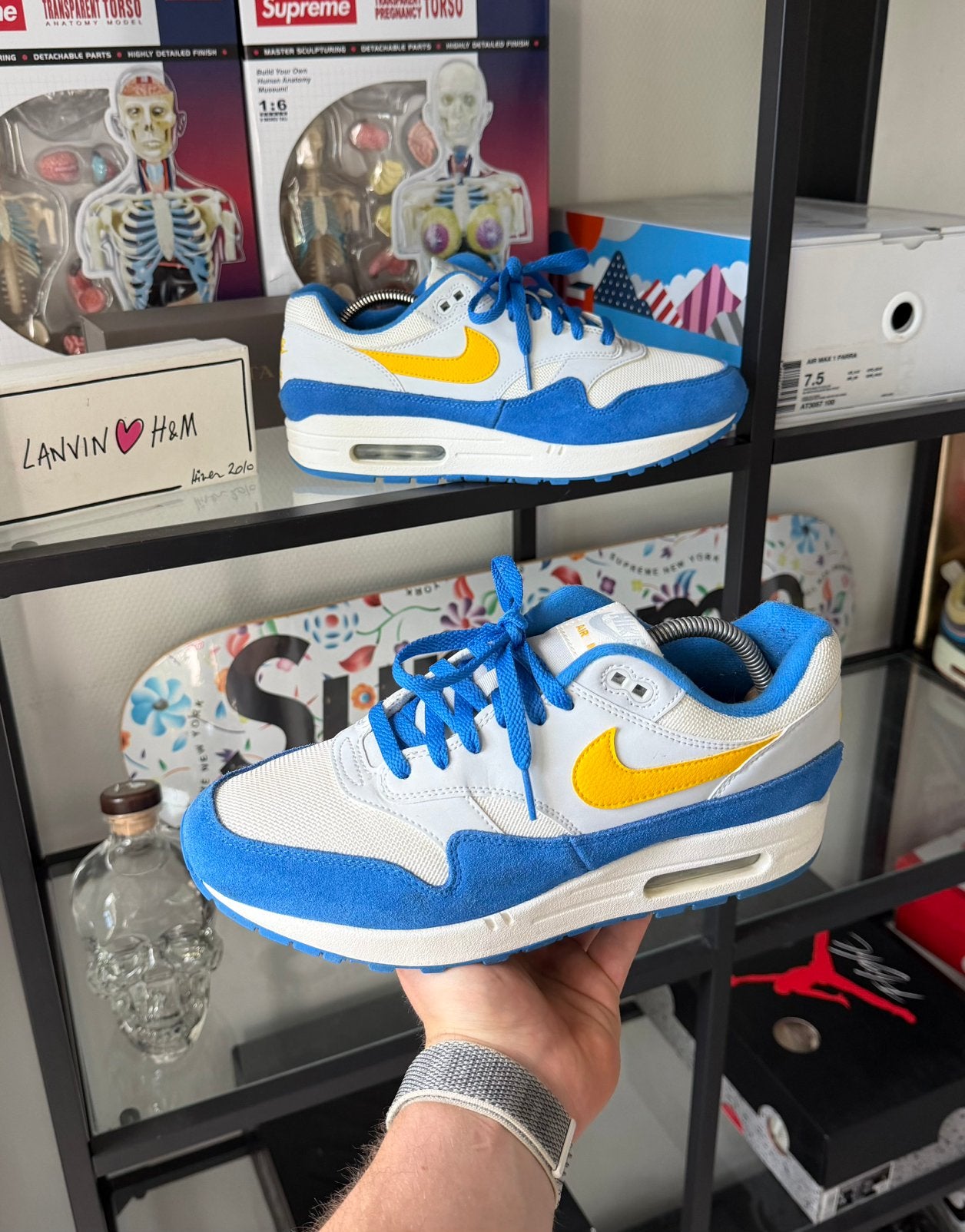 Nike Air Max 1 Signal Blue, Overige kleuren, Ophalen of Verzenden, Sneakers of Gympen, Zo goed als nieuw