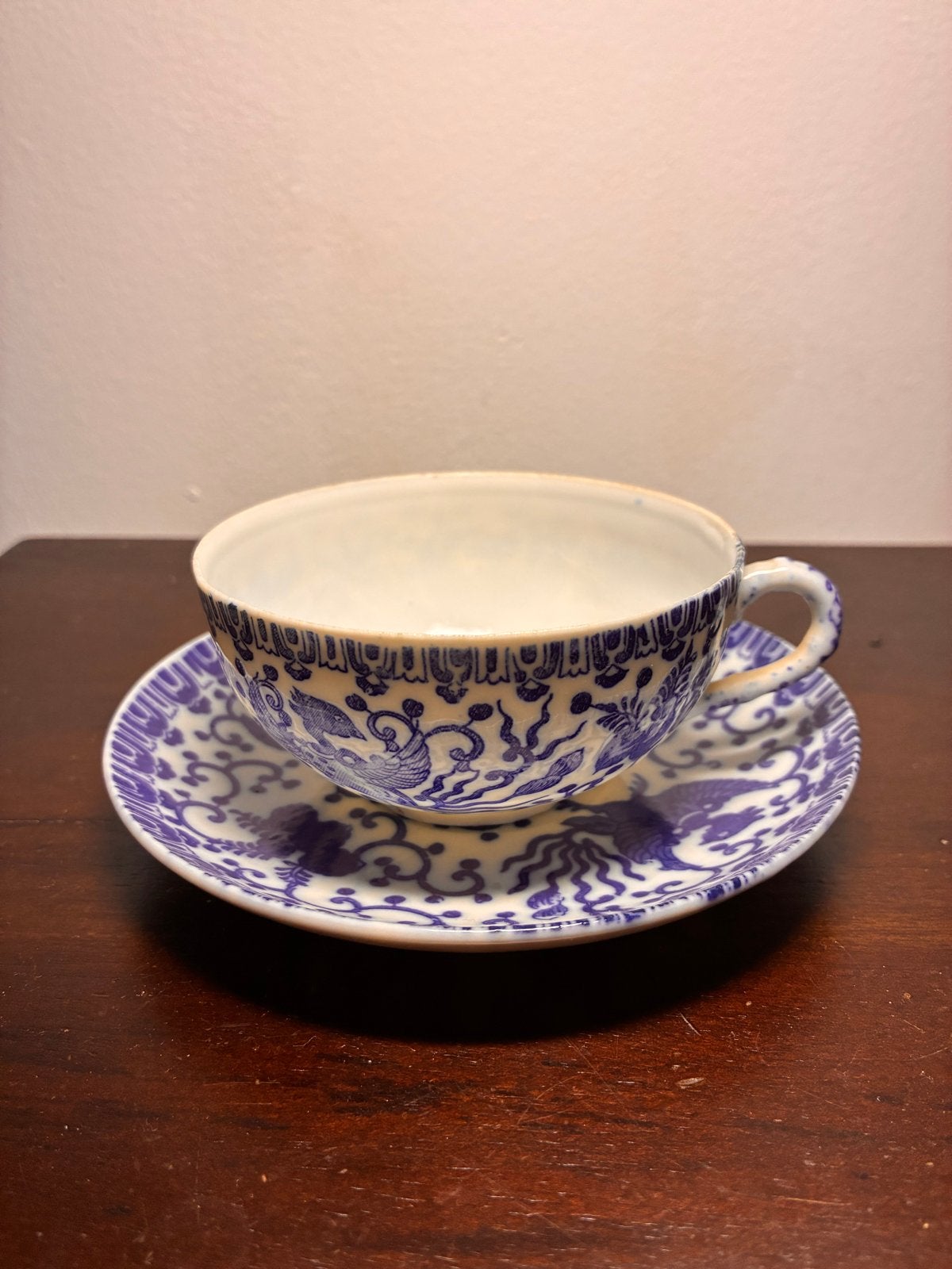 Vintage Japans eierschaal kop- en schotel, Ophalen of Verzenden