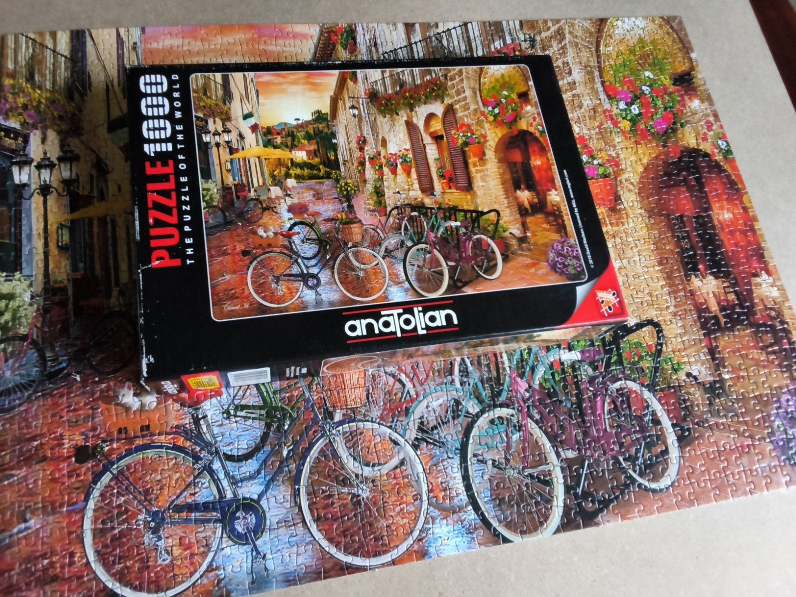 Anatolian Legpuzzel 1000 stukjes - Fietsen in Italië, Ophalen of Verzenden, 500 t/m 1500 stukjes, Zo goed als nieuw, Legpuzzel