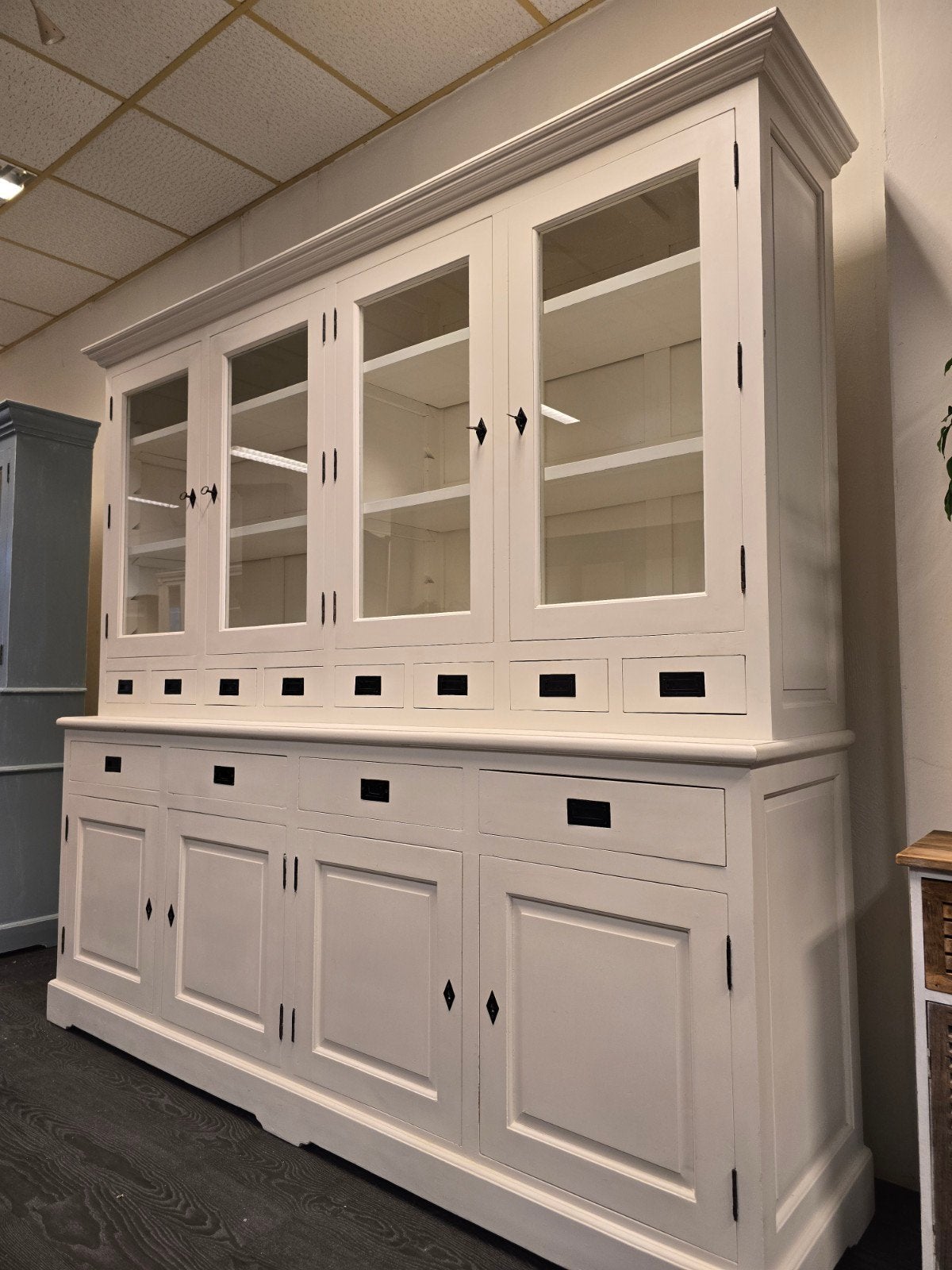 witte apothekerskast | buffetkast | keukenkast, Huis en Inrichting, Kasten | Buffetkasten, Gebruikt, 200 cm of meer, Eikenhout