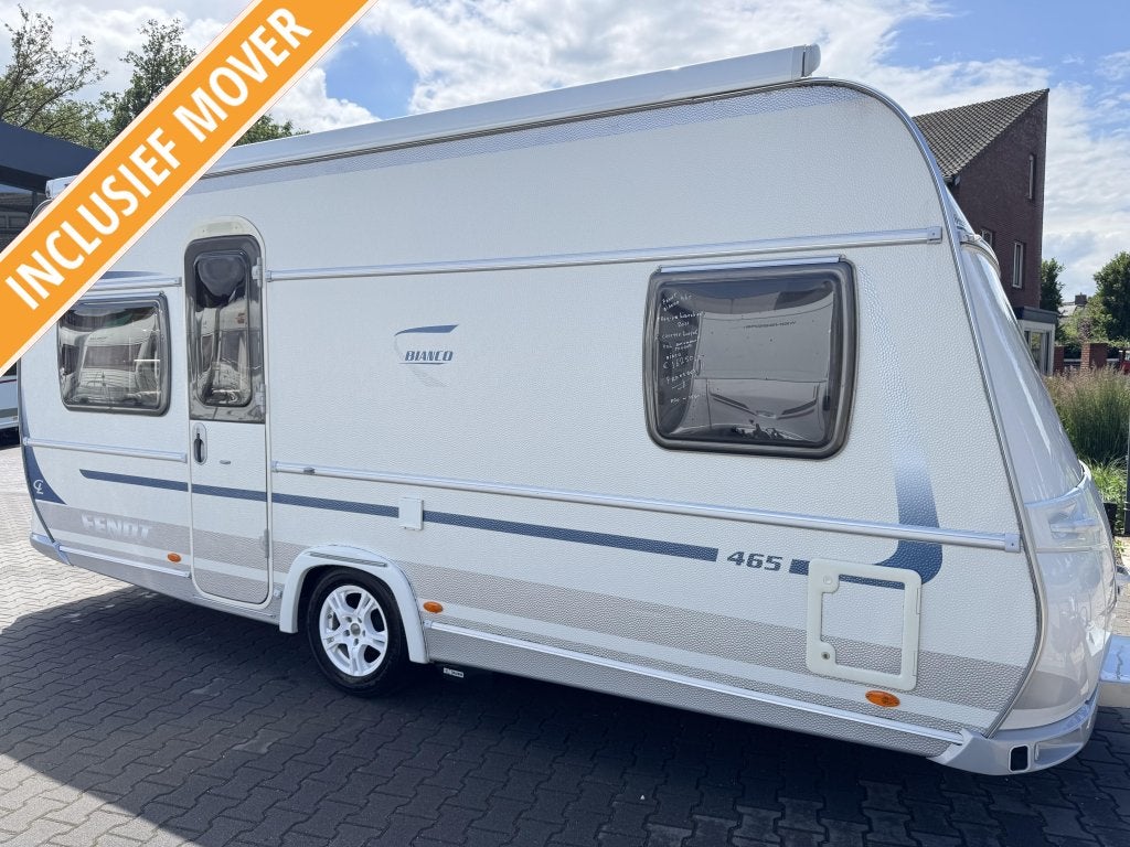 Fendt Bianco 465 TFB / mover / airco / luifel / voortent, Caravans en Kamperen, Caravans, Bedrijf, tot en met 4, 1000 - 1250 kg
