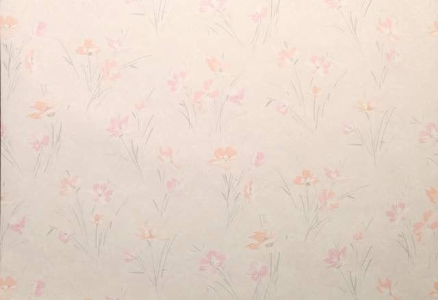 12535 Zalmroze bloemen behang met lichte ondergrond swiet, Ophalen of Verzenden, Roze