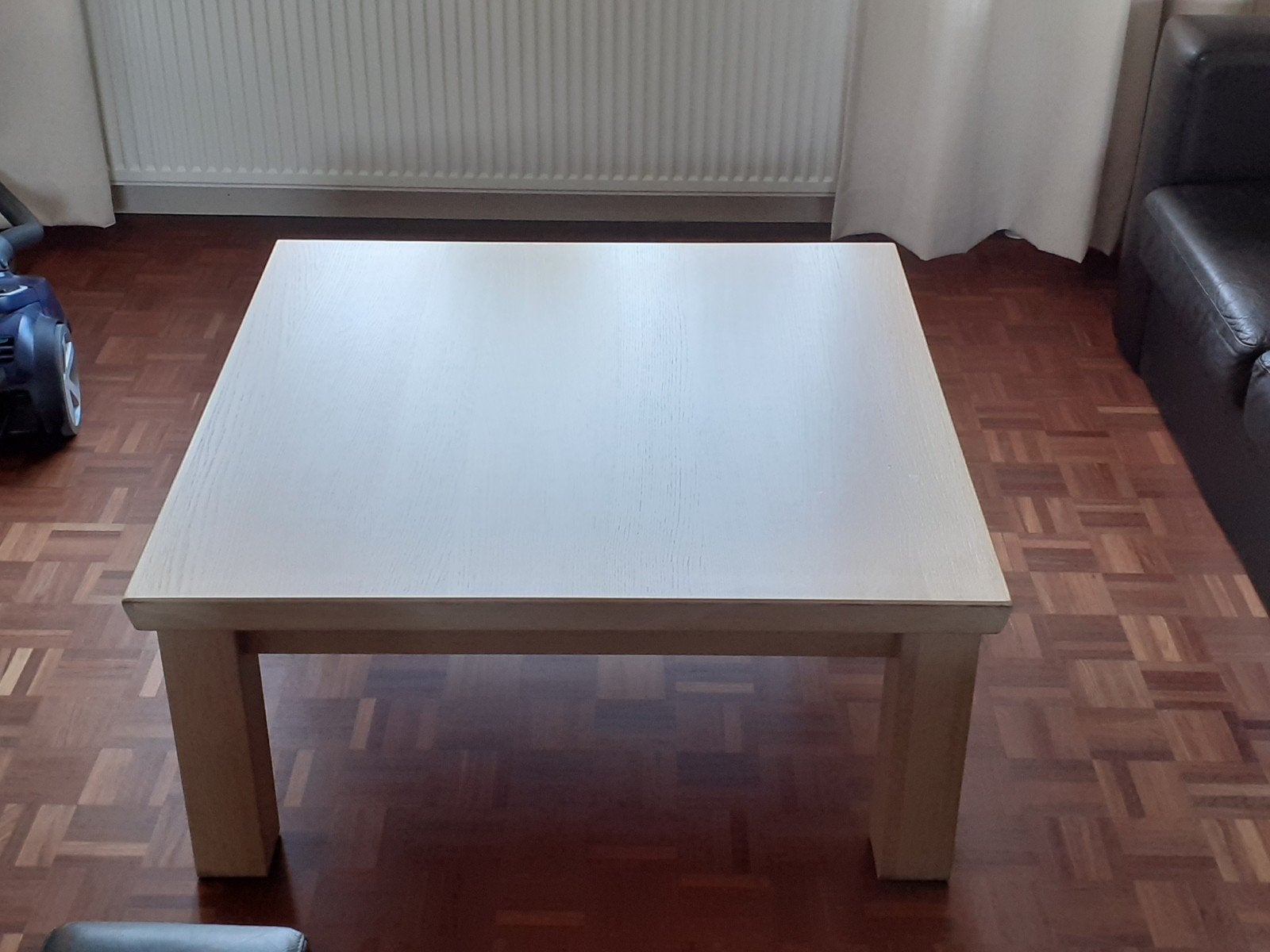 Vierkante licht eiken salontafel, Huis en Inrichting, Tafels | Salontafels, Ophalen, 100 tot 150 cm, 50 tot 100 cm, Zo goed als nieuw